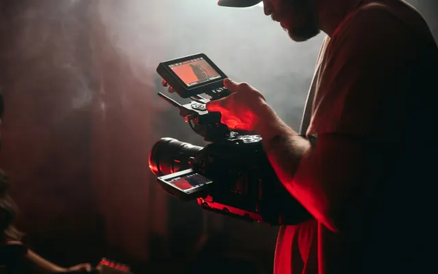 Celular grabando contenido para redes sociales